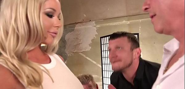  Huge tits Miss America gangbang fucked